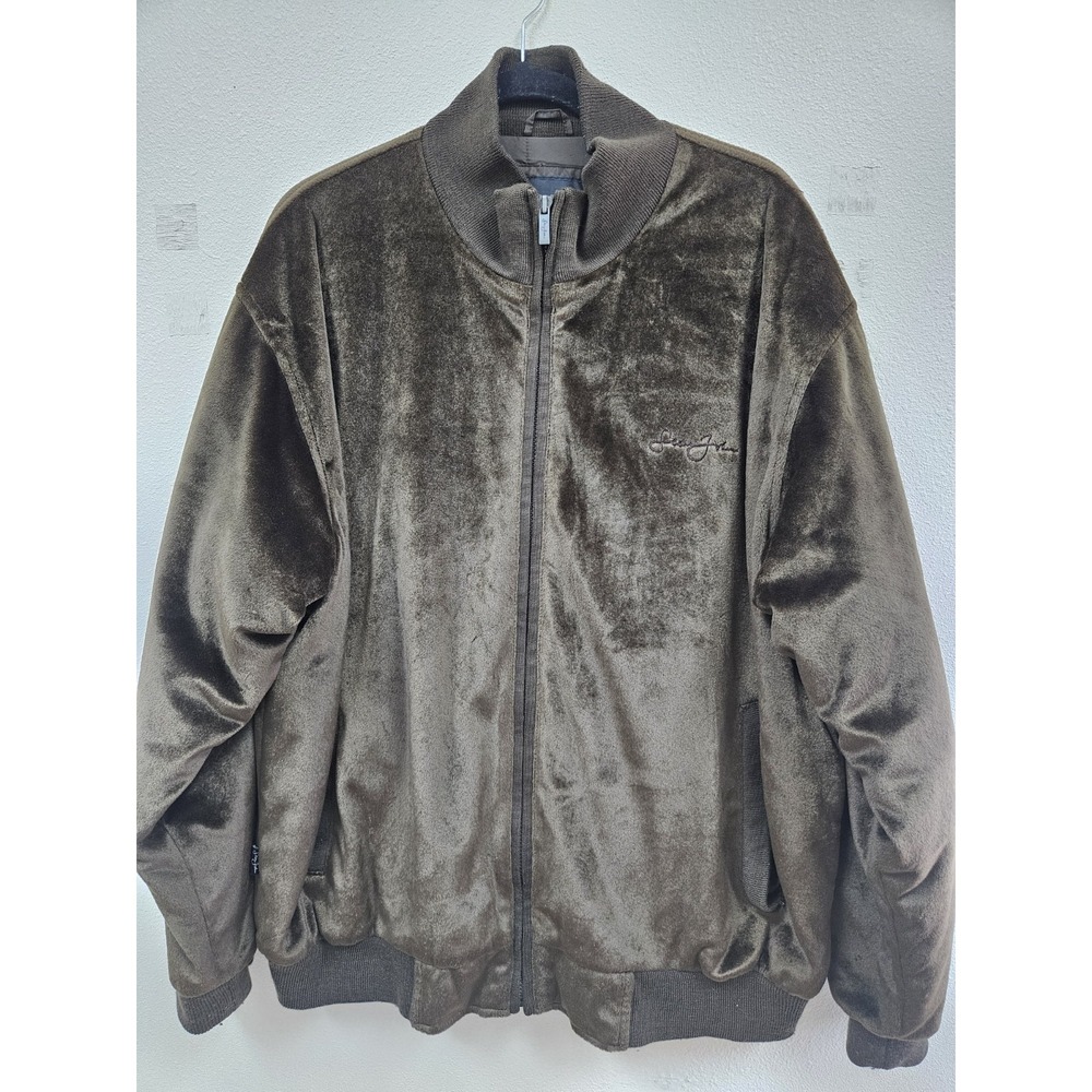 Sean John Vintage Velour Jacket Coat Full Zip Warm Comfortable Velvet Large